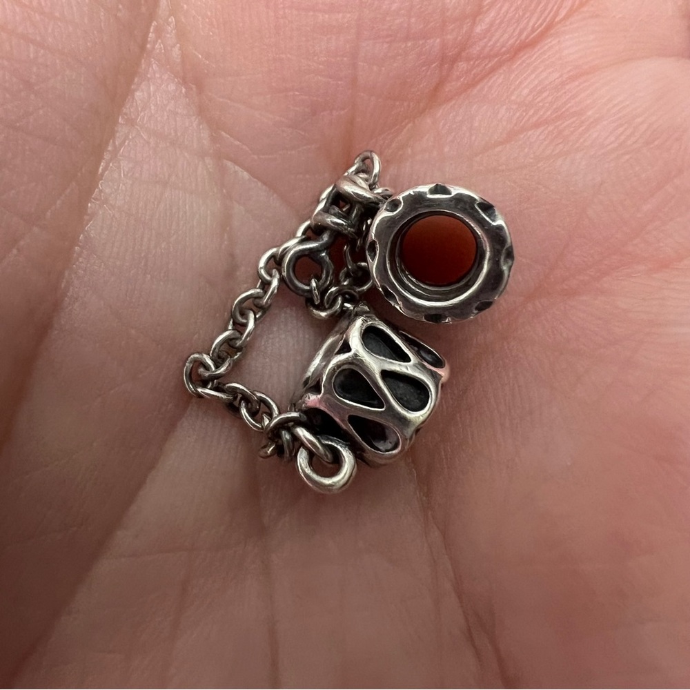 Genuine Pandora Silver Teardrop Safety Chain Charm